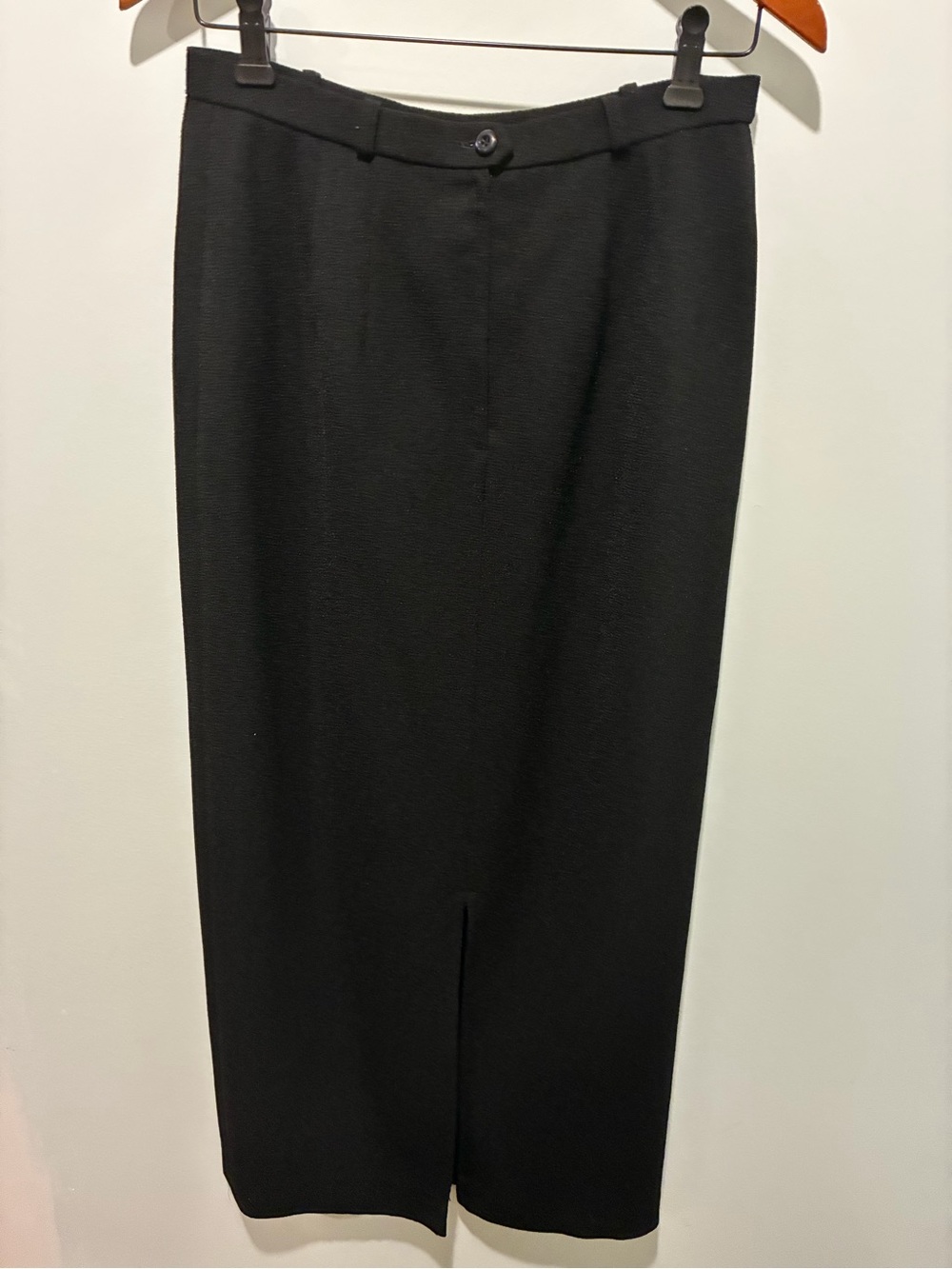 Classic Custom Couture Crepe Fabric Black Maxi Pencil Skirt - Medium
